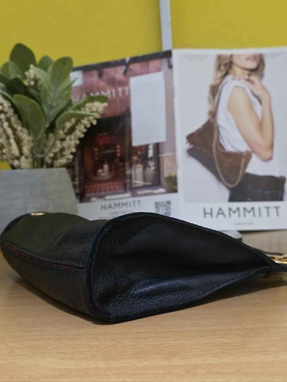 Hammitt Black Leather SM Tony Crossbody Bag with Gold Hardware - Picture 5 of 7
